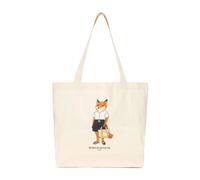 Maison Kitsuné - Dressed Fox Tote - Homme - Sacs - Beige - Taille: ONE Size