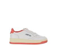 Maison Kitsuné, Femme, Chaussures, Multicolore, Taille: 36 EU Baskets rouges avec renard dessus en cuir blanc