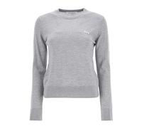 Maison Kitsuné, Femme, Pulls, Gris, Taille: 40 FR Tricot avec Broderie Baby Fox