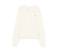 Maison Kitsuné - Fox Embroidered Sweater - Femme - Pulls - Beige - Taille: 36 FR