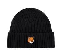 Maison Kitsuné - Fox Head Beanie - unisex - Accessoires - Noir - Taille: ONE Size