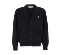 Maison Kitsuné - Fox Head Cardigan - Homme - Pulls - Noir - Taille: L