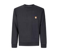Maison Kitsuné, Homme, Sweatshirts et sweats à capuche, Noir, Taille: L Fox Head Embroidery Crew Neck SweaT-shirt