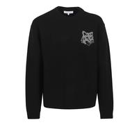 Maison Kitsuné - Fox Head Intarsia Merino Jumper - Homme - Pulls - Noir - Taille: XL