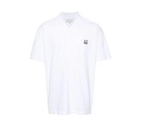 Maison Kitsuné - Fox Head Patch Polo Sweater - Homme - Tops - Blanc - Taille: 2XL