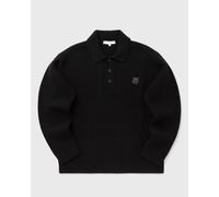 Maison Kitsune FOX HEAD WOOL RIBBED POLO JUMPER men black taille: M