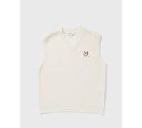 Maison Kitsune FOX HEAD WOOL RIBBED VEST men Vests white taille: L