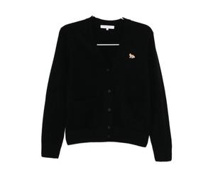 Maison Kitsuné - Gilet Boutonné Devant - Femme - Pulls - Noir - Taille: 36 FR