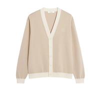 Maison Kitsuné - Gilet Confort en Coton Contrasté - Homme - Pulls - Beige - Taille: XL