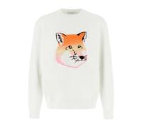 Maison Kitsuné, Homme, Pulls, Blanc, Taille: XL Pull Confort Intarsia Tête de Renard Vibrant