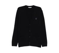 Maison Kitsuné, Homme, Pulls, Bleu, Taille: M Cardigan en Laine d`Agneau avec Écusson Tête de Renard Fox Head