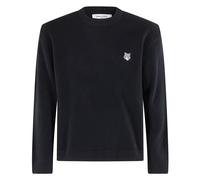 Maison Kitsuné, Homme, Pulls, Noir, Taille: XL Pull Confort en Laine d'Agneau Tête de Renard