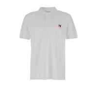 Maison Kitsuné, Homme, Tops, Blanc, Taille: M Polo avec Patch Tête de Renard Maison Kitsuné