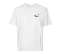 Maison Kitsuné - Logo Handwriting Comfort T-Shirt - Homme - Tops - Blanc - Taille: S