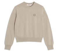 Maison Kitsuné - Maillot en laine mérinos à manches longues - Femme - Pulls - Beige - Taille: 42 FR