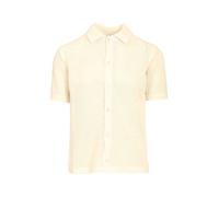 Maison Kitsuné - Open Knit Short Sleeve Cardigan - Homme - Pulls - Beige - Taille: L