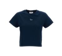 Maison Kitsuné - Patch Baby Fox T-shirt - Femme - Tops - Bleu - Taille: 40 FR