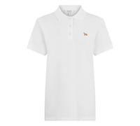 Maison Kitsuné - Polo en coton à manches courtes - Femme - Tops - Blanc - Taille: 36 FR