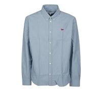 Maison Kitsuné - Profile Fox Regular Shirt - Homme - Chemises - Bleu - Taille: L