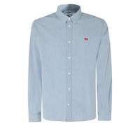 Maison Kitsuné - Profile Fox Regular Shirt - Homme - Chemises - Bleu - Taille: XL
