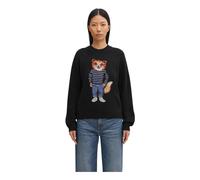 Maison Kitsuné - Dressed Fox Intarsia Wool Jumper - Femme - Pulls - Noir - Taille: 40 FR