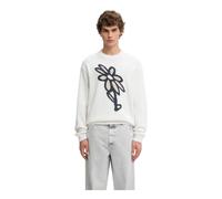 Maison Kitsuné - Pull à motif marguerites intarsia - Homme - Pulls - Blanc - Taille: M