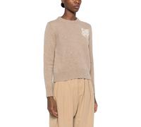 Maison Kitsuné - Pull à tête de renard - Femme - Pulls - Beige - Taille: 40 FR