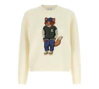 Maison Kitsuné - Pull col rond - Femme - Pulls - Blanc - Taille: 40 FR