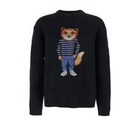 Maison Kitsuné - Pull en laine Intarsia Renard Dressed Fox - Homme - Pulls - Noir - Taille: L
