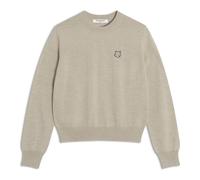 Maison Kitsuné - Pull en laine mérinos avec écusson Fox Head - Homme - Pulls - Beige - Taille: L
