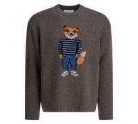Maison Kitsuné pull homme gris laine - L