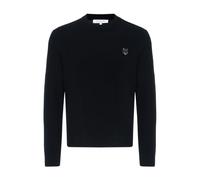 Maison Kitsuné - Pull Regular avec Patch Tête de Renard Audacieuse - Homme - Pulls - Noir - Taille: S