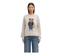 Maison Kitsuné - Dressed Fox Intarsia Jumper - Femme - Pulls - Blanc - Taille: 40 FR