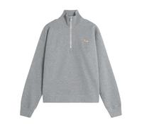 Maison Kitsuné - SweaT-shirt Demi-Zippé Bébé Renard - Femme - Sweatshirts et sweats à capuche - Gris - Taille: 36 FR