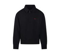 Maison Kitsuné - SweaT-shirt polo zippé Profile Fox - Homme - Sweatshirts et sweats à capuche - Noir - Taille: L
