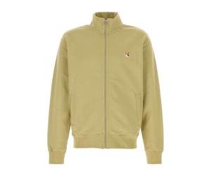 Maison Kitsuné - SweaT-shirt Zippé avec Patch Tête de Renard Fox Head - Homme - Sweatshirts et sweats à capuche - Vert - Taille: XS