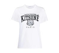 Maison Kitsuné - T-Shirt Campus Fox Logo - Femme - Tops - Blanc - Taille: 38 FR