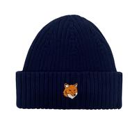 Maison Kitsuné, unisex, Accessoires, Bleu, Taille: ONE Size Fox Head Beanie