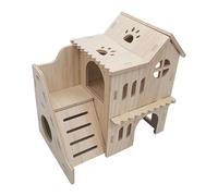 Maison labyrinthe pour hamsters, château pour cochons d'Inde - Cabane de jeu d'escalade pour hamster pour animaux de compagnie, pièce cachée avec échelle,Grands petits animaux en bois, jouets d'explor