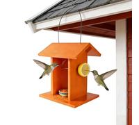 Maison Mangeoire à oiseaux | Mangeoire ouverte avec toit | Petite mangeoire décorative en bois pour colibri | Pour pinsons et observation dans le jardin, le balcon, l'extérieur comme