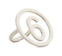 Maison Margiela - Bague Logo - Femme - Accessoires - Gris - Taille: M