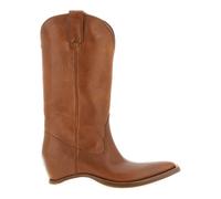 Maison Margiela - Bottes en cuir à effet vieilli sans talon - Femme - Chaussures - Brun - Taille: 37 EU