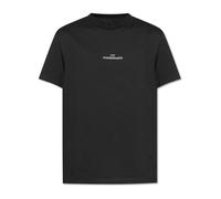 Maison Margiela - Distorted Logo T-Shirt - Homme - Tops - Noir - Taille: XS