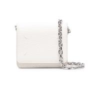 Maison Margiela, Femme, Accessoires, Blanc, Taille: ONE Size Portefeuille à Chaîne en Cuir Blanc avec Logo