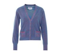 Maison Margiela - Gilet boutonné col en V - Femme - Pulls - Bleu - Taille: 38 FR
