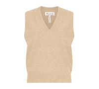 Maison Margiela - Gilet en laine à col en V - Femme - Pulls - Brun - Taille: 42 FR