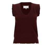 Maison Margiela - Gilet en maille à col en V - Femme - Pulls - Rouge - Taille: 42 FR