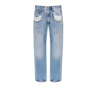Maison Margiela - Jean Droit à Poches Contrastées - Femme - Jeans - Bleu - Taille: 36 FR