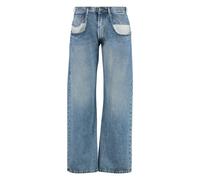 Maison Margiela - Jean droit avec inserts contrastants - Femme - Jeans - Bleu - Taille: 34 FR