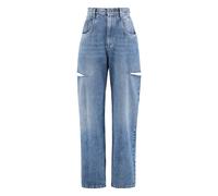 Maison Margiela - Jean Baggy Taille Haute avec Découpes - Femme - Jeans - Bleu - Taille: 38 FR